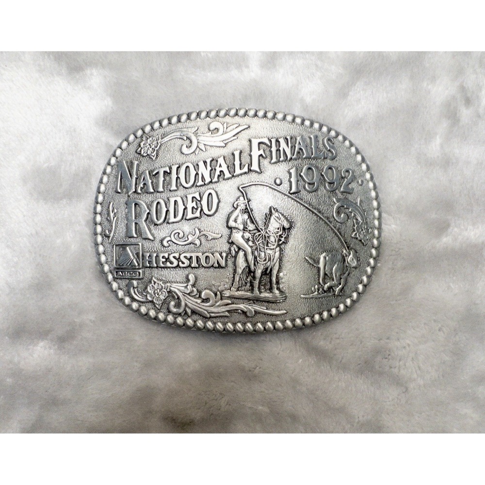 Vtg 1992 Silver Heston National Finals Rodeo Award Design Medals Western